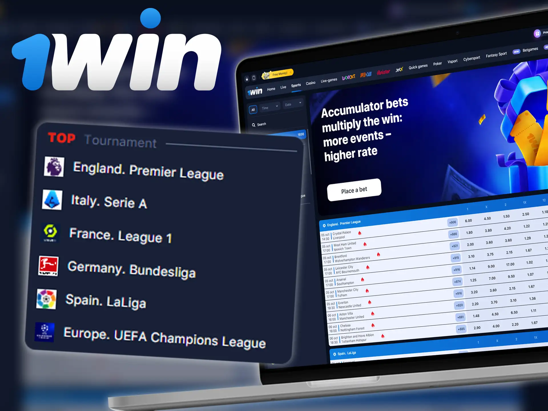 1win gaming platform has a huge number of football tournaments in Nigeria to bet on.