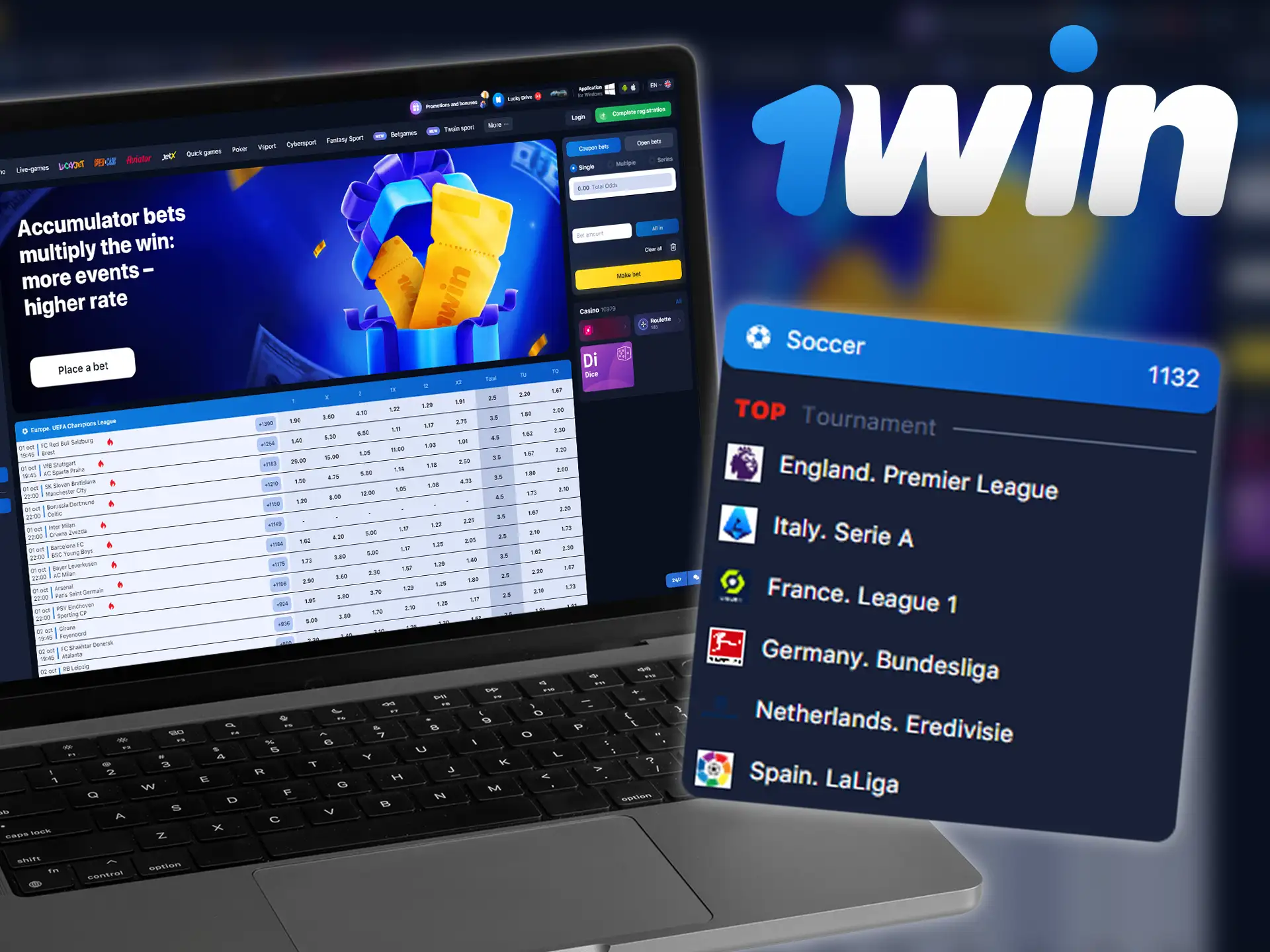 Use 1win for football betting.