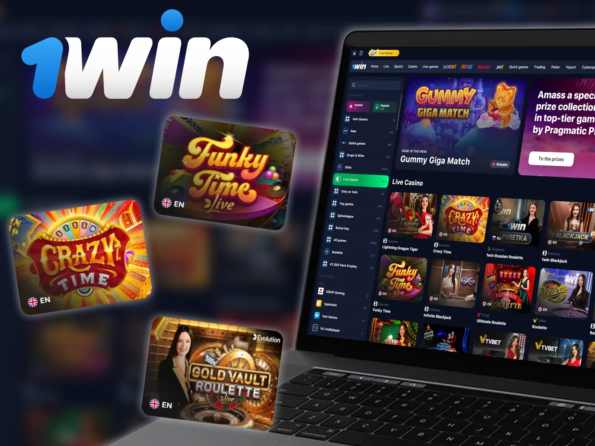 Play live casino games at 1win.