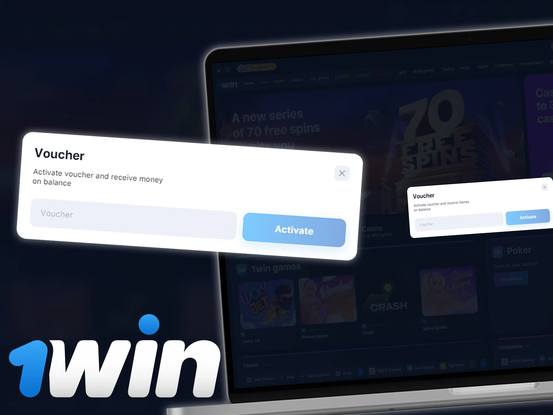 Use the promo code when registering to bet on 1win.