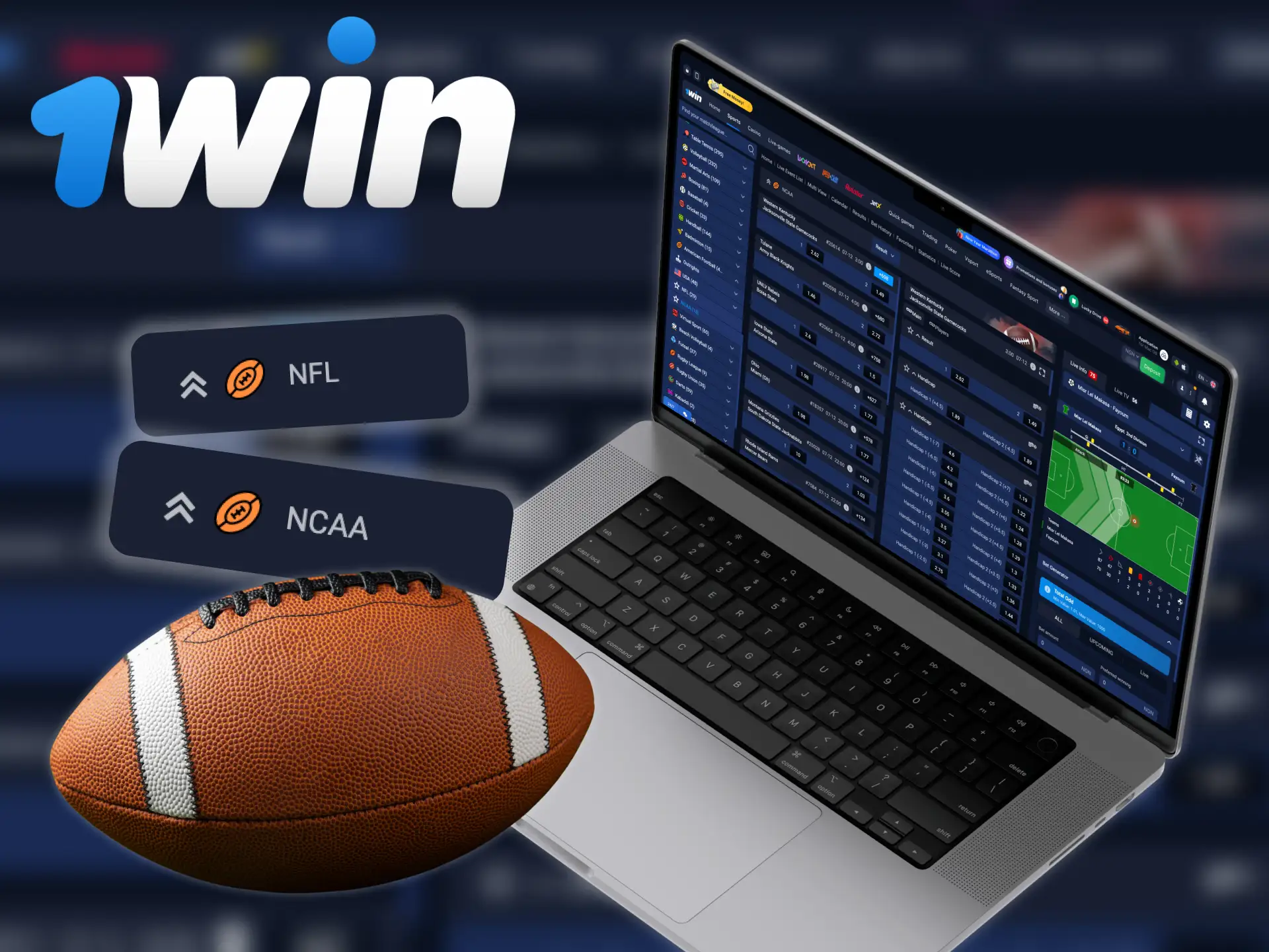 A number of championships are featured on 1Win's American football sportsbook.