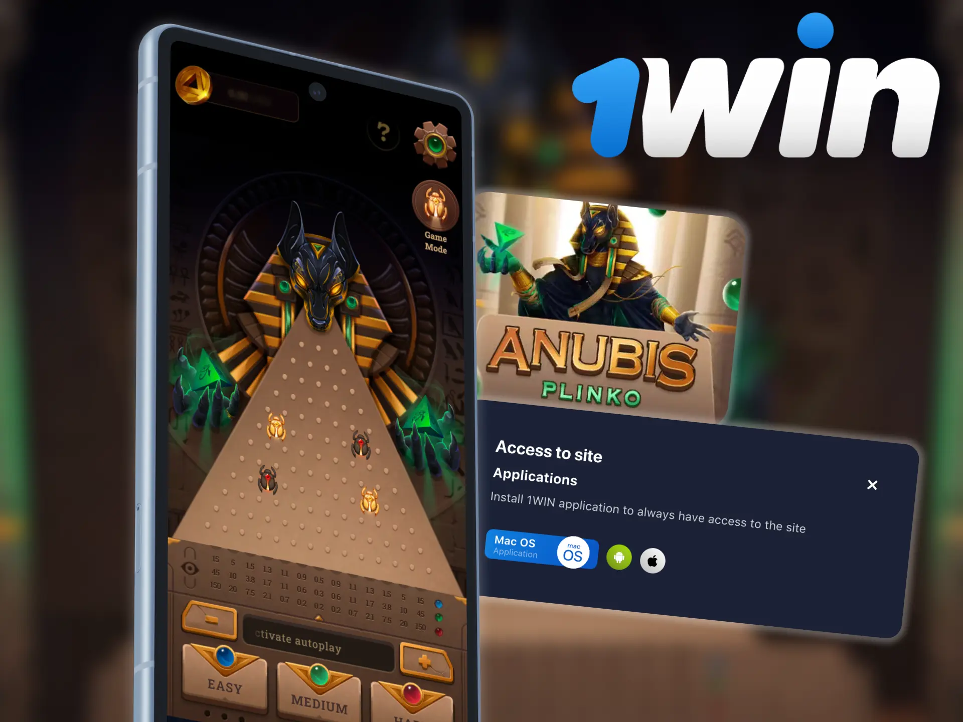 Enjoy the Anubis Plinko in the 1win app.