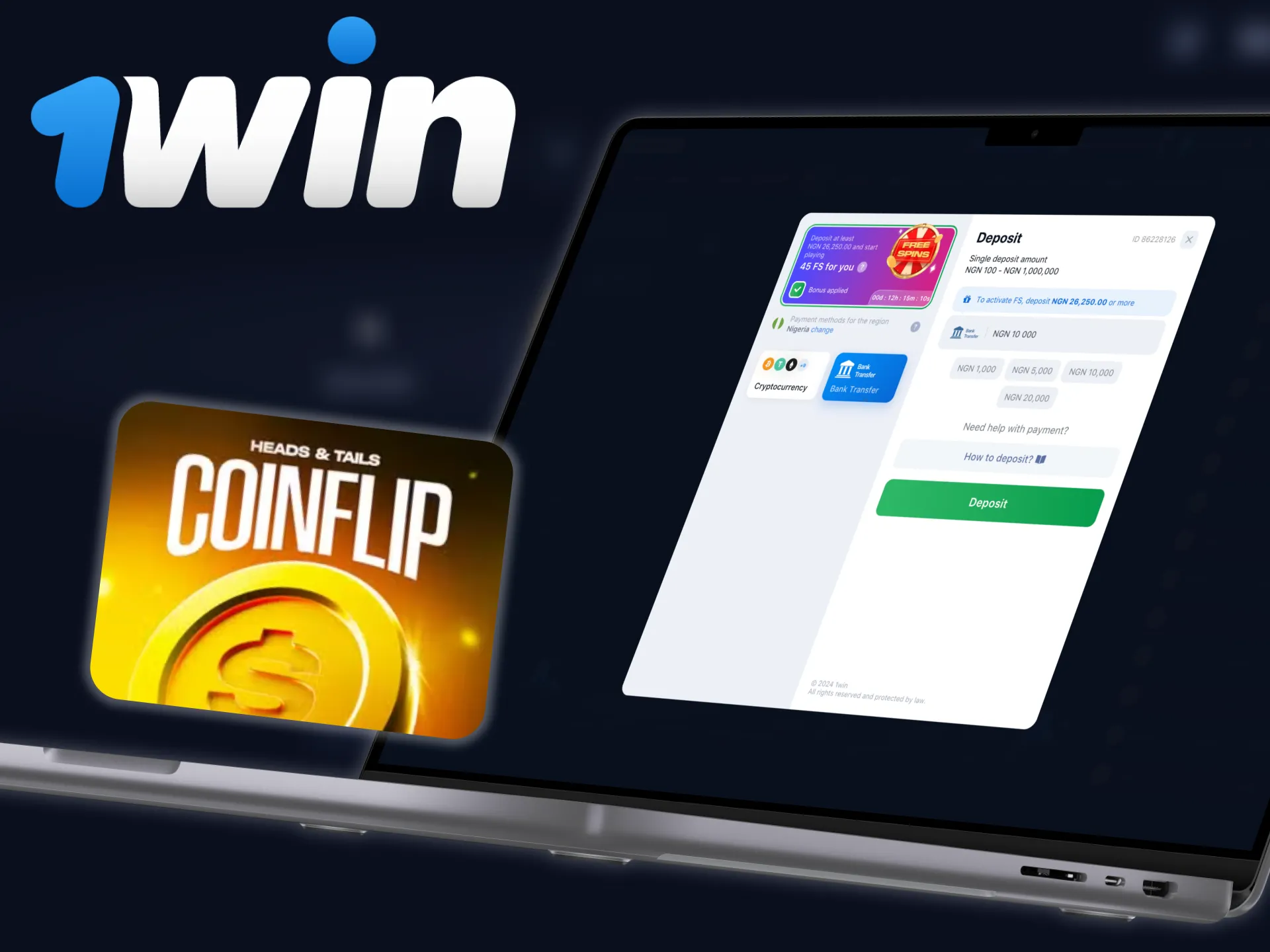 1win Nigeria provides several popular payment options.