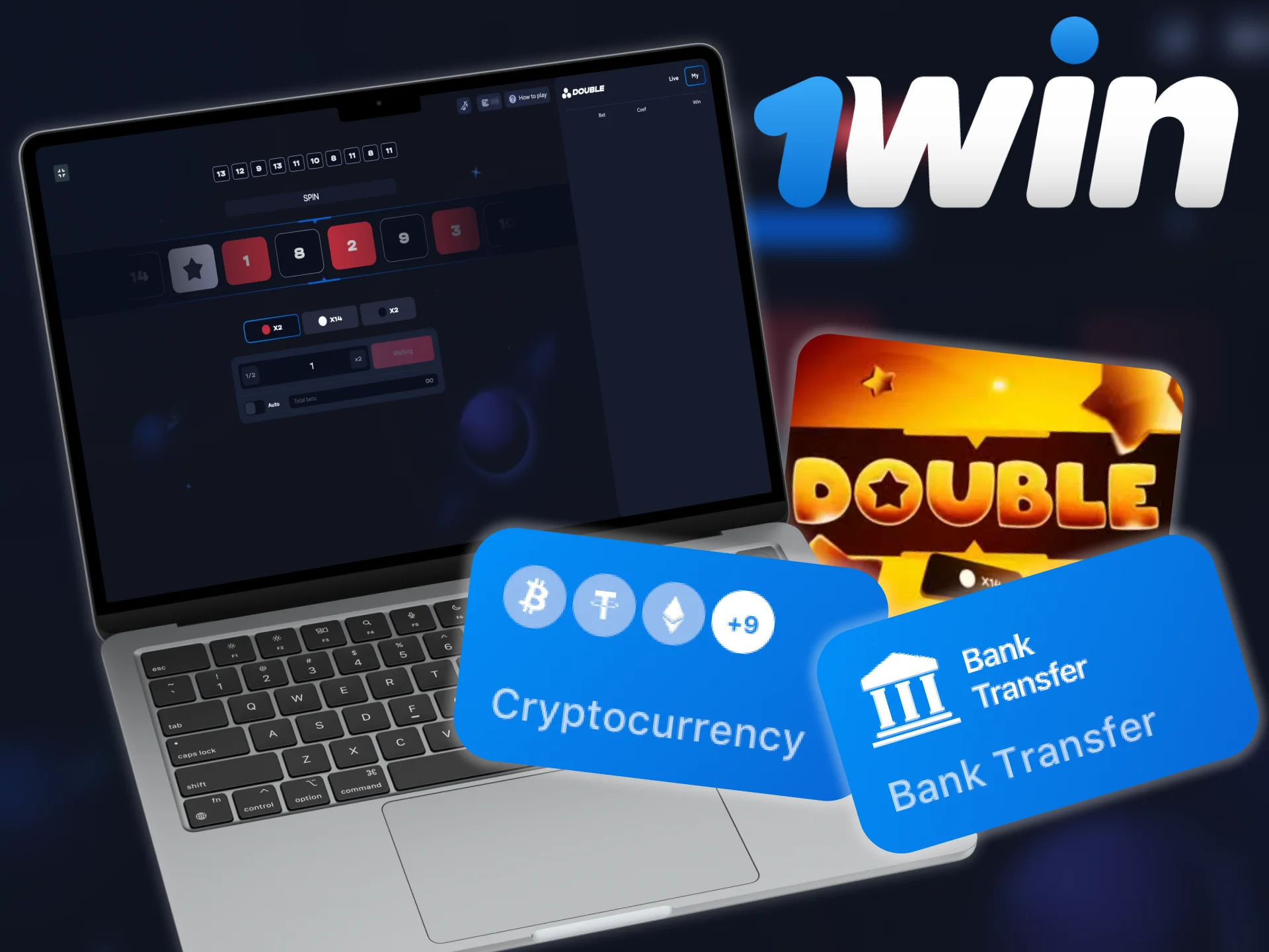 Fill your account for Double game with ease at 1win.