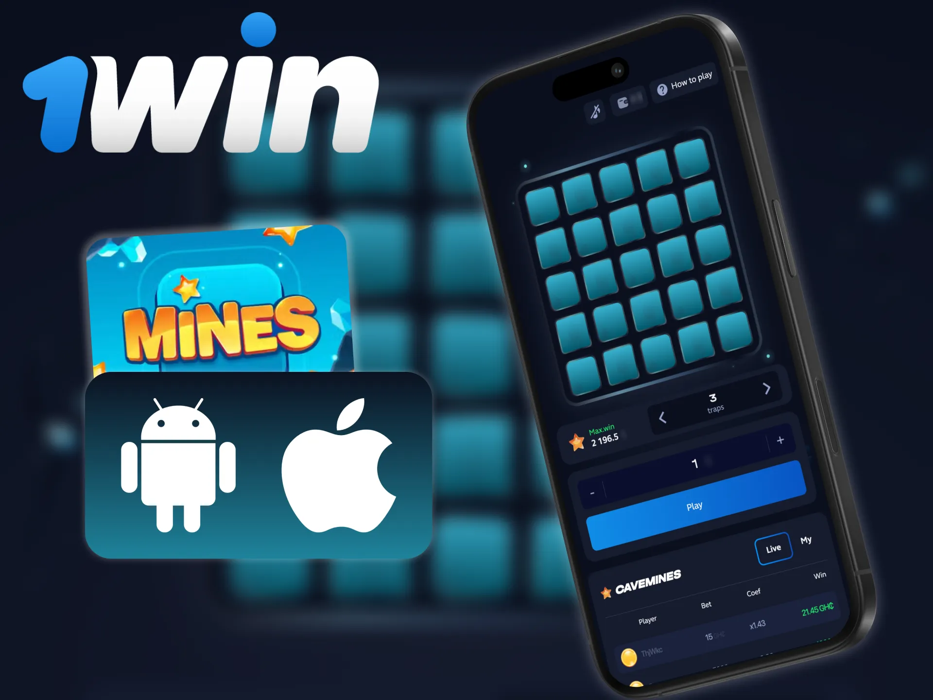 Enjoy the 1win Mines game from your mobile device.