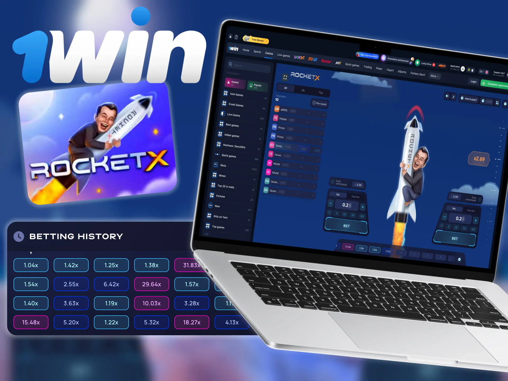 Explore the key features of 1win Rocket X game.