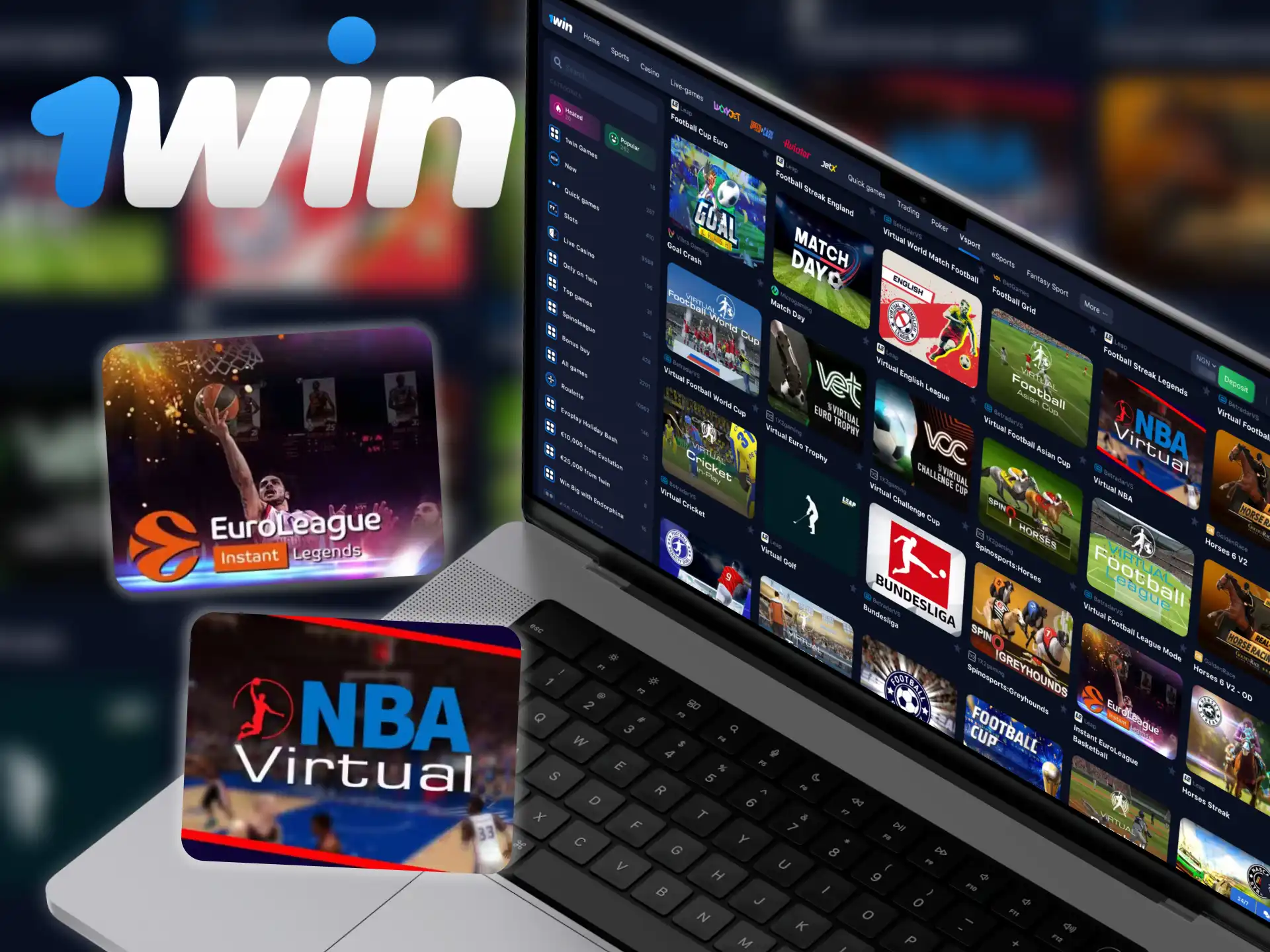 Play virtual basketball games in the 1Win space.