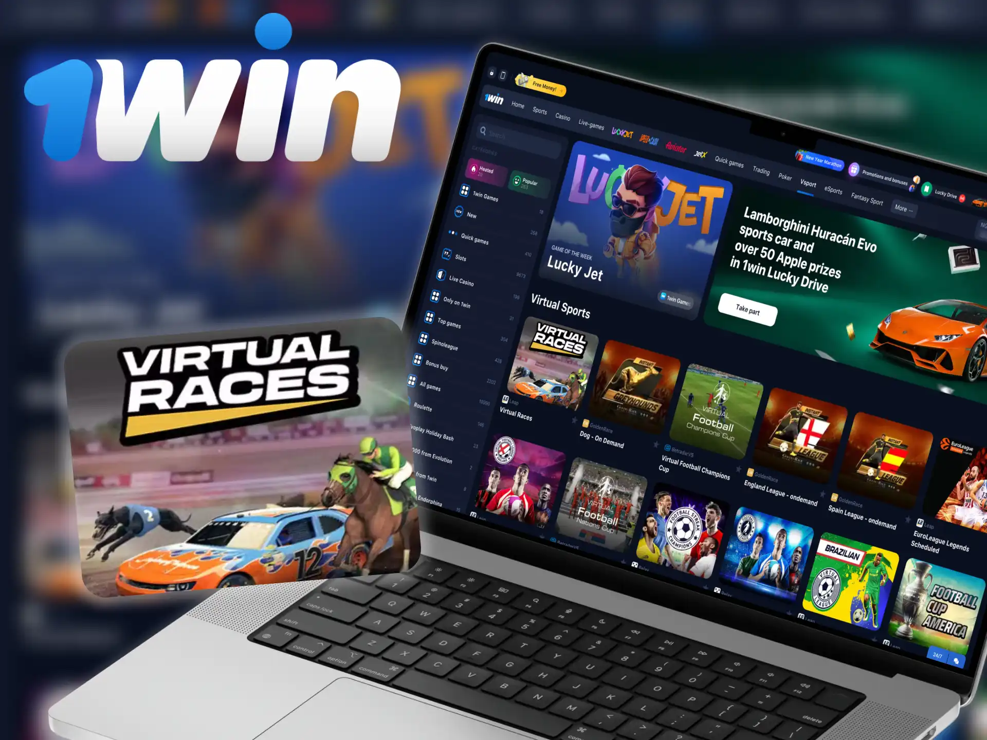 Virtual races is a sports racing simulator in 1Win.