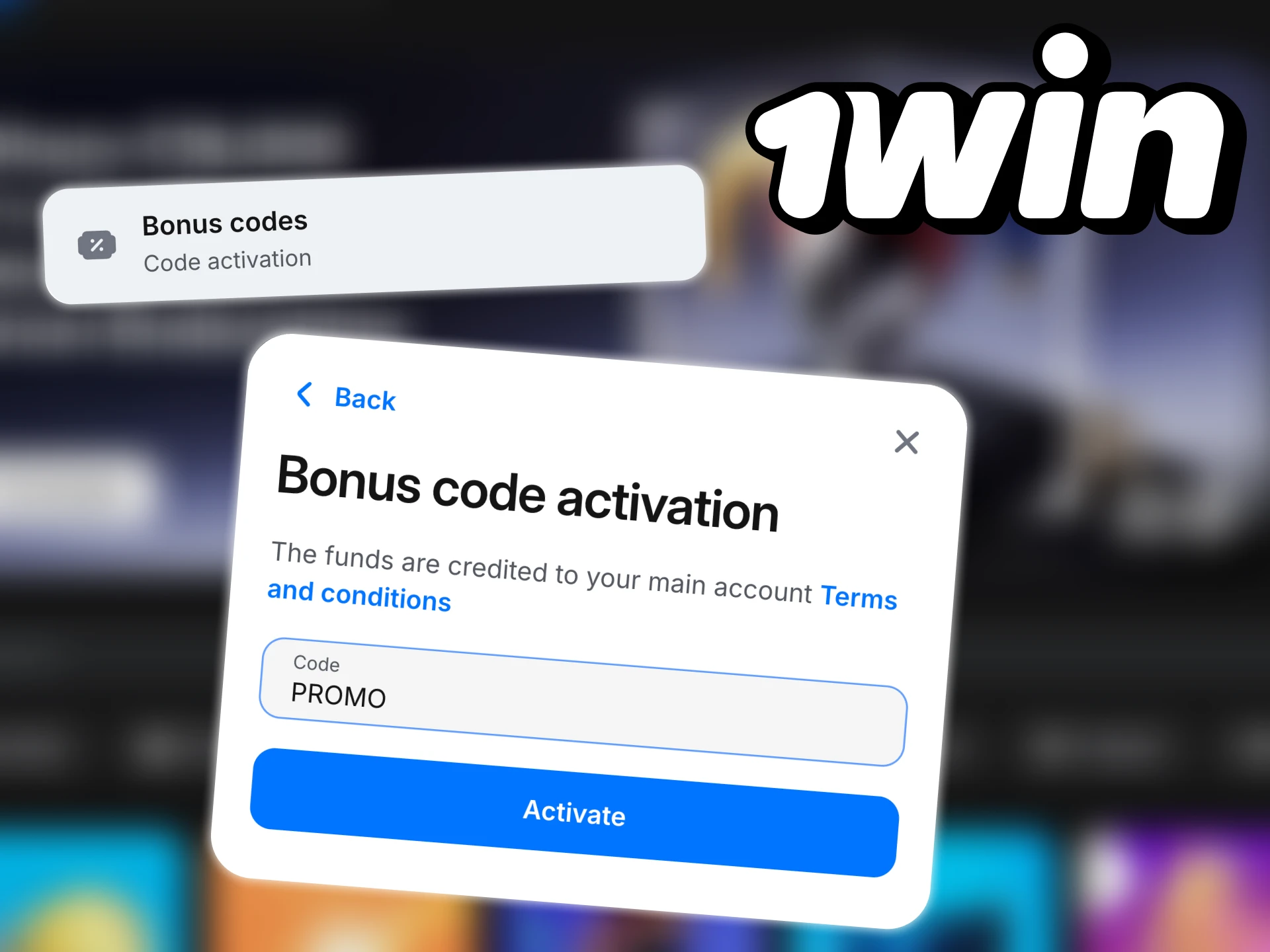 Use the 1win promo code to get even more bonuses.