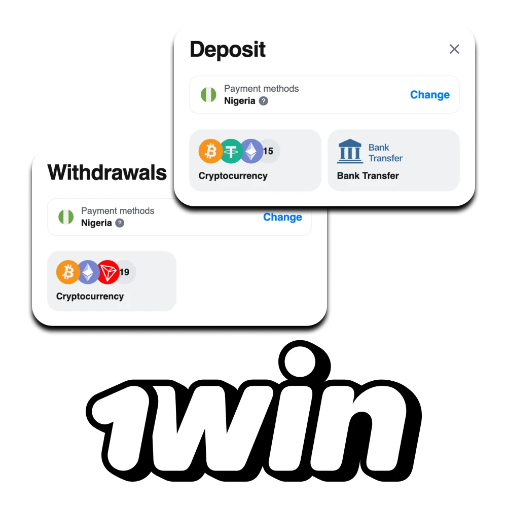 1win supports the most popular payment methods in Nigeria.