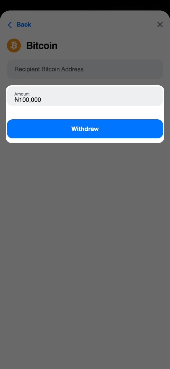 Enter the amount and finish 1Win withdrawing process.