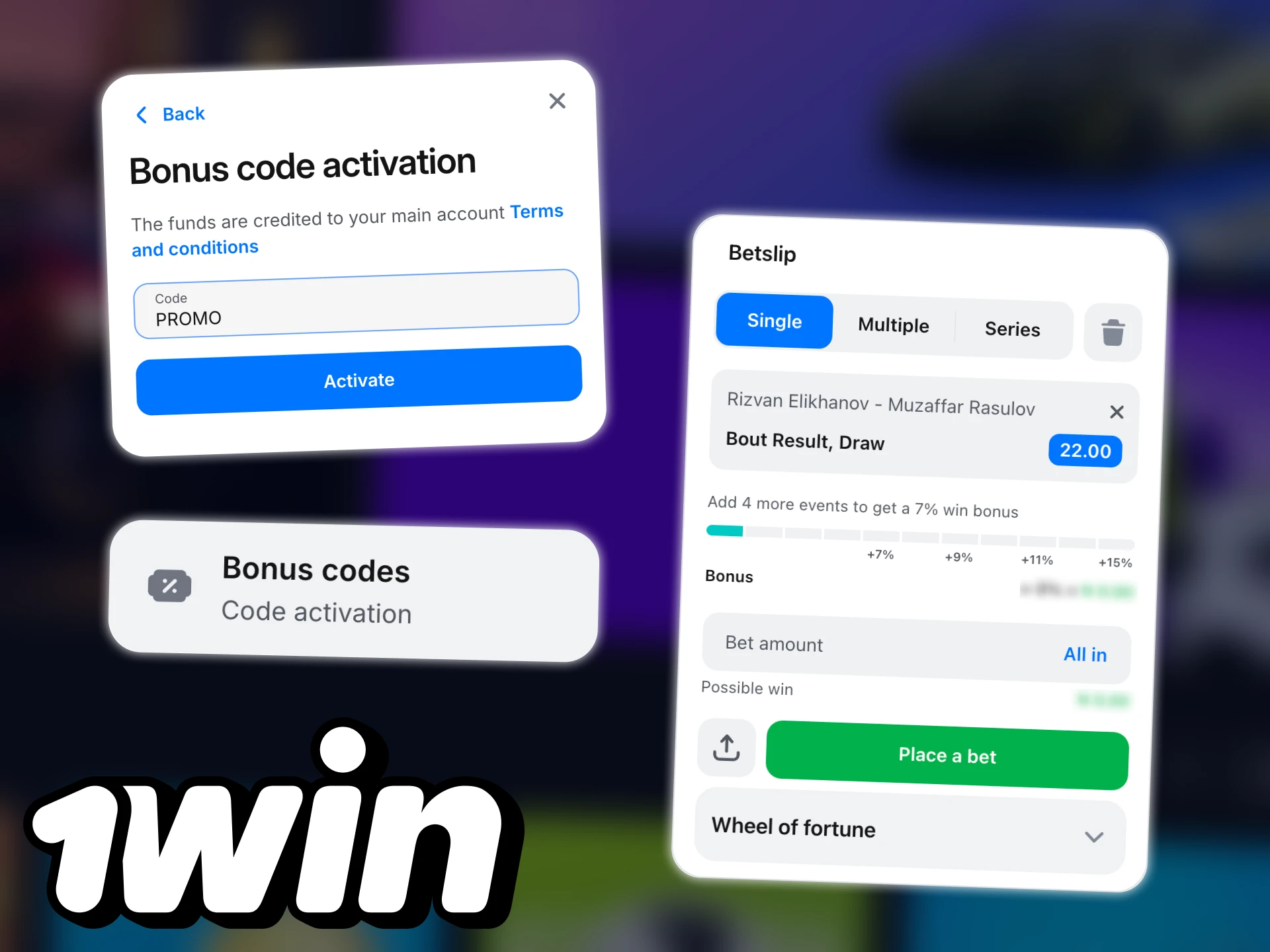 1win provides a promotional code for all newcomers who place bets on boxing.