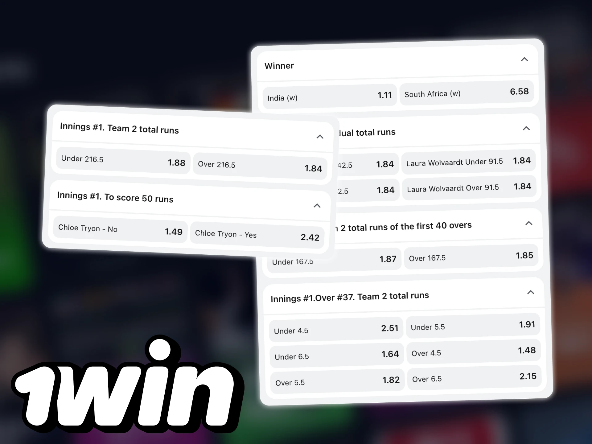 Learn more about 1Win cricket odds.