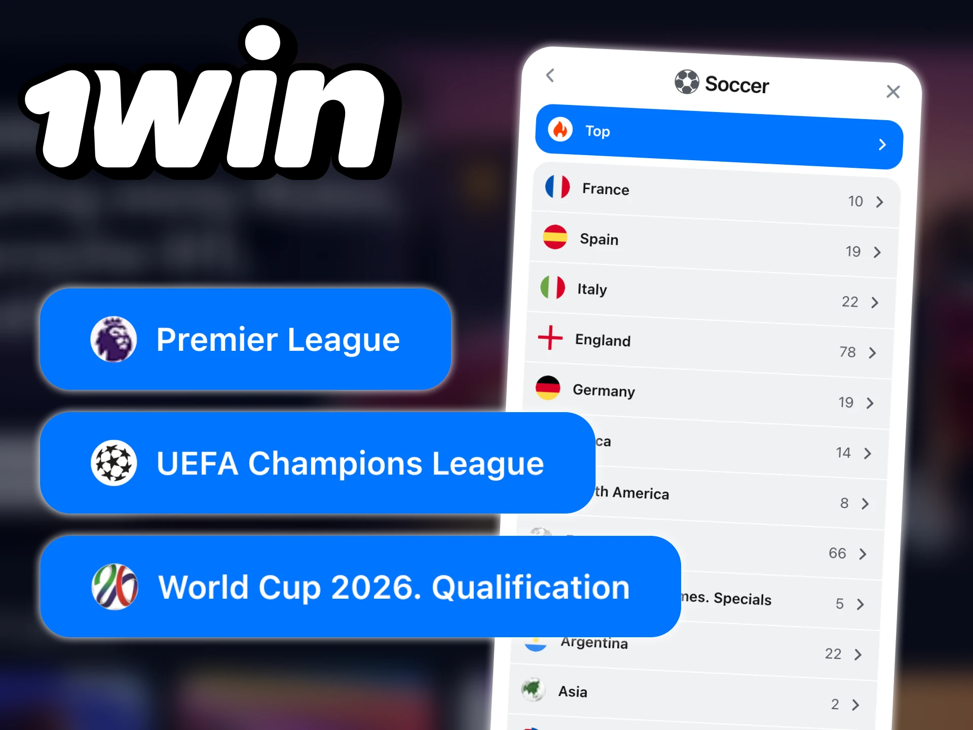 1win gaming platform has a huge number of football tournaments in Nigeria to bet on.