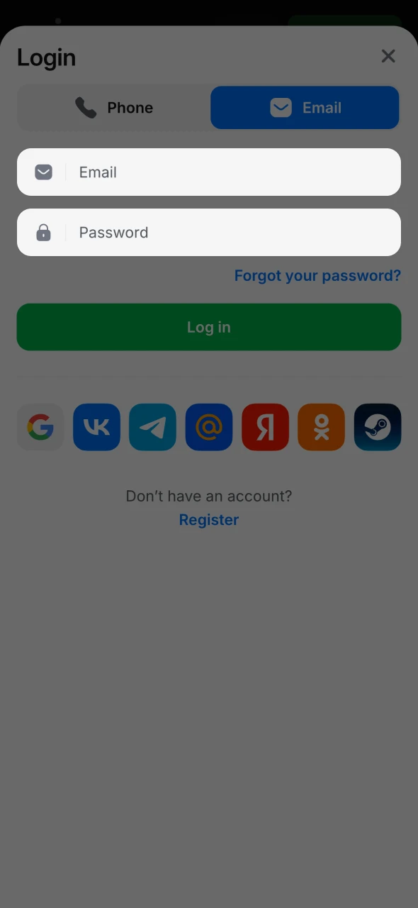 Create an account at 1Win official website.