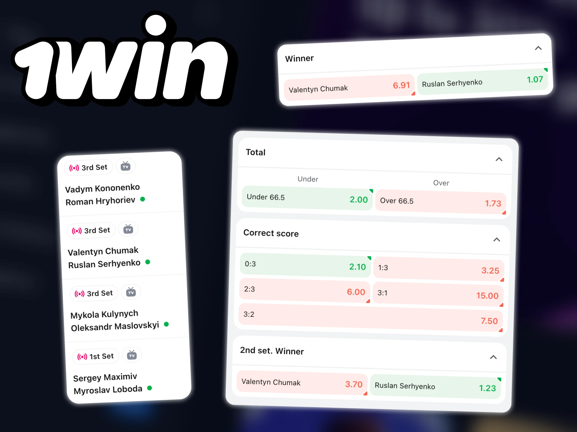 Study some 1Win details before the table tennis betting.