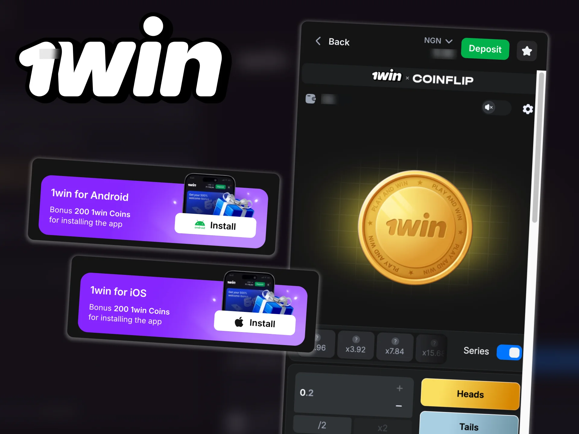 Enjoy 1win CoinFlip effortlessly on your smartphone.