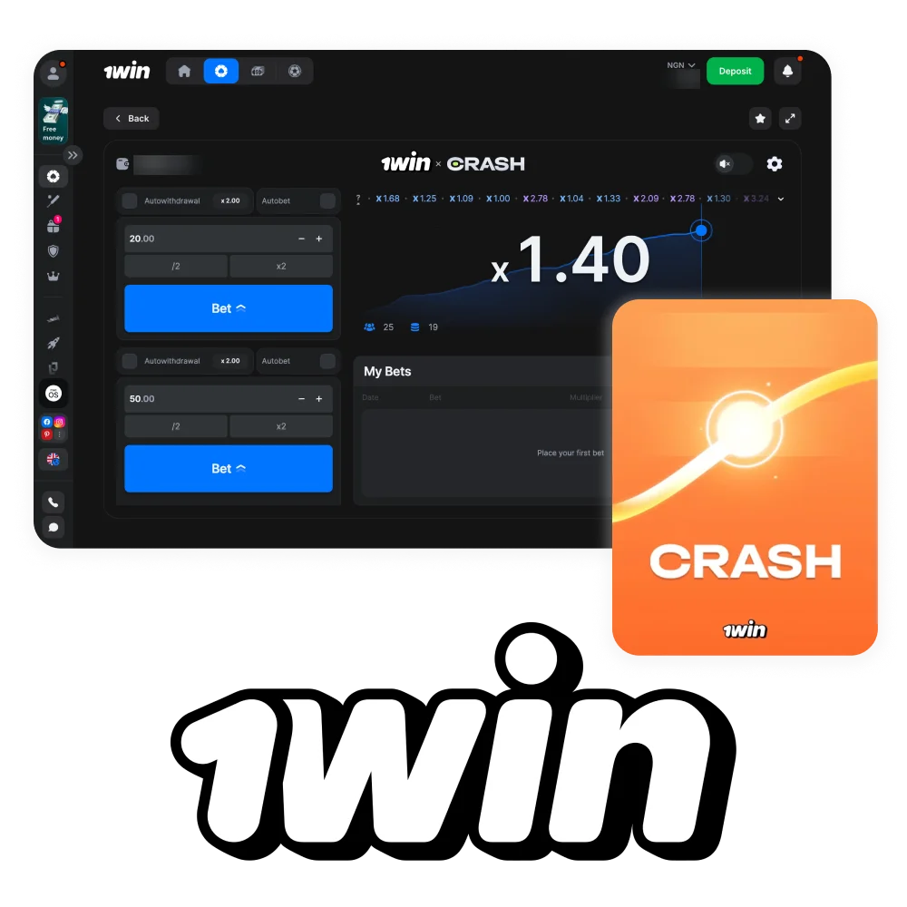 Crash games are available 24/7 on the 1win website.