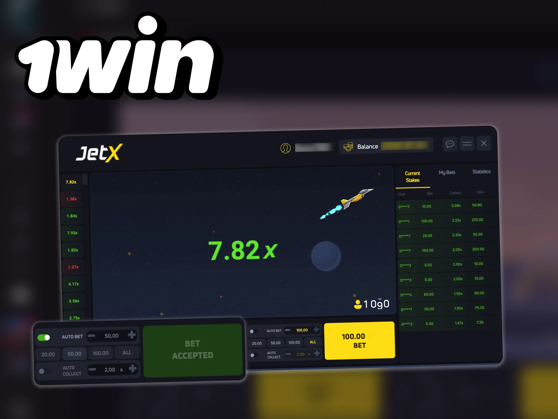 1win JetX has useful features that make the game more interesting and convenient.