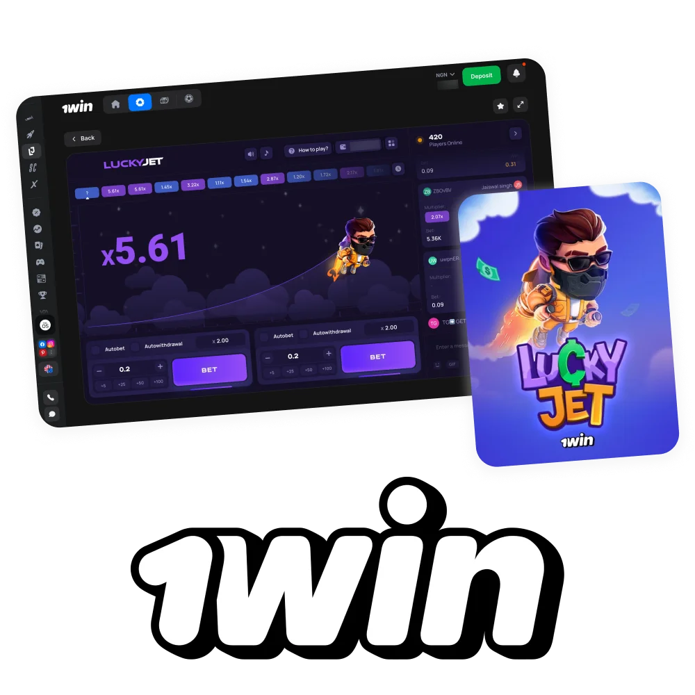 Lucky Jet is an exciting crash game at 1win platform.